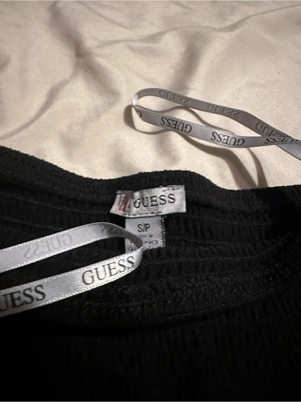 GUESS Black Strapless Handkerchief Hem Dress - Picture 6 of 6